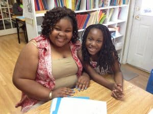 Alexia Singletary and CLC student